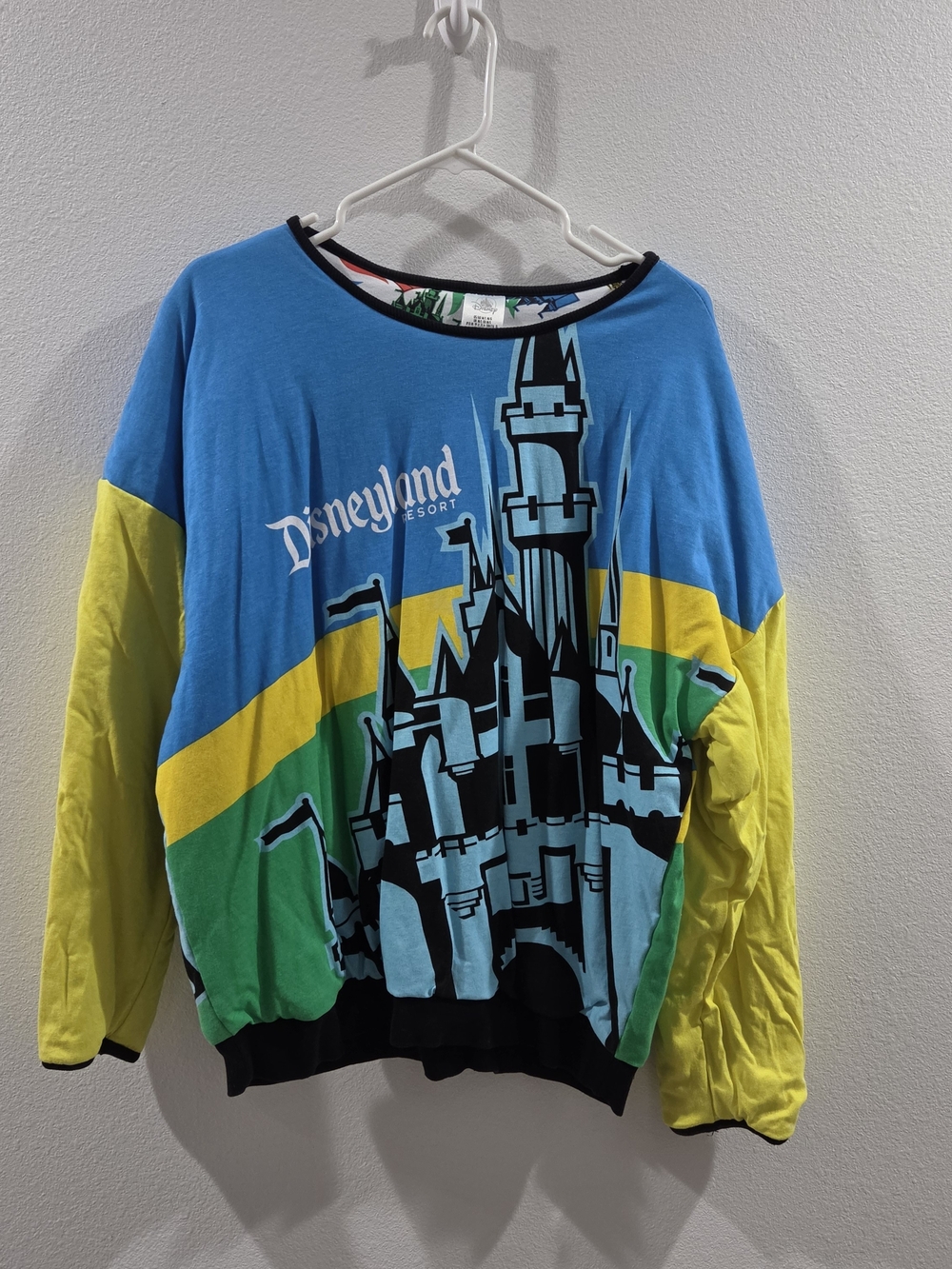Disneyland Colorblock Castle REVERSIBLE Pullover Sweatshirt - Size M/L Unisex